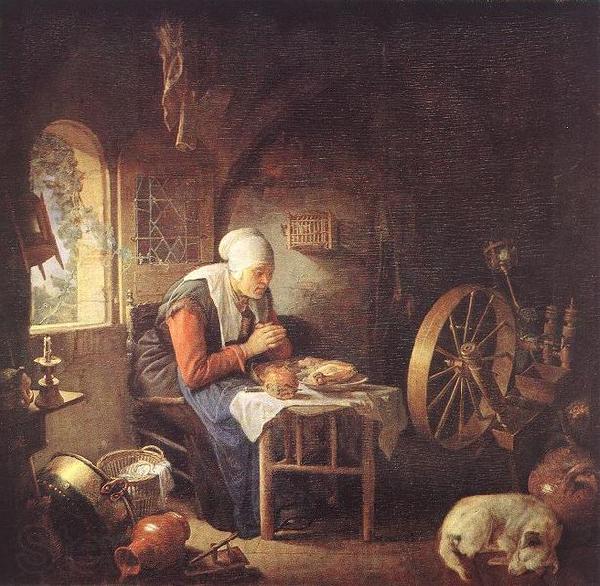 Gerard Dou The Prayer of the Spinner Norge oil painting art